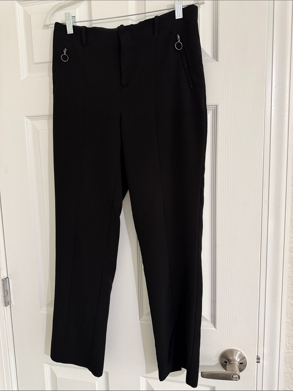 Laundry By Shelli Segal Black Straight-Leg Dress Pants with Zip Ring Details